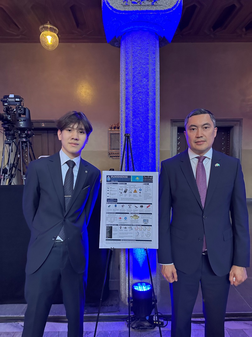 A pupil from Kazakhstan presented a flood early-warning project at the Stockholm Junior Water Prize