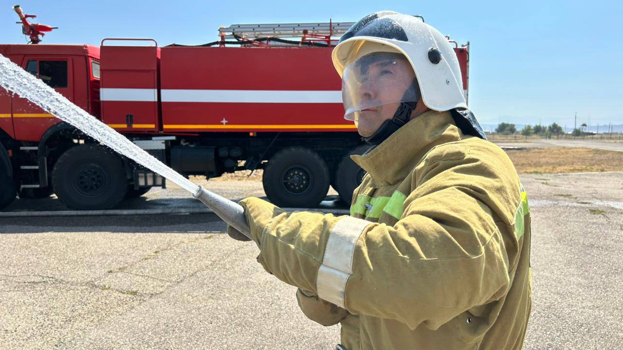 В воинской части Тараза проведено пожарно-тактическое  учение